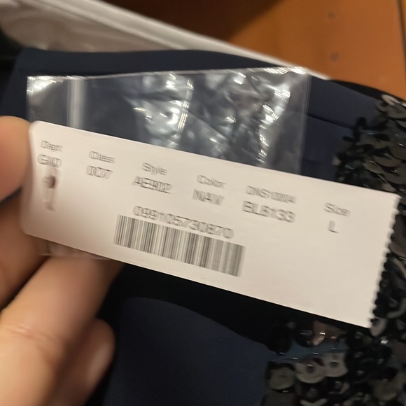 J.Crew navy blue top with sequin sleeves - Picture 5 of 6